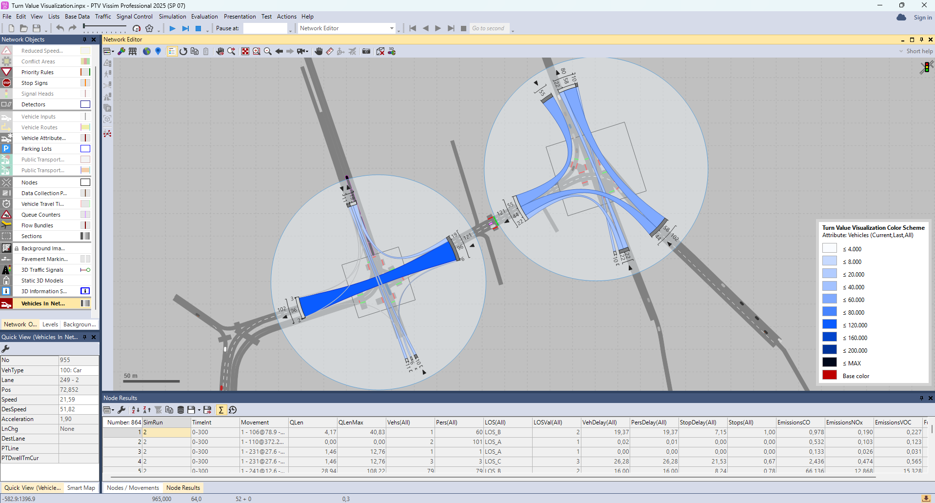 screenshot of PTV Vissim